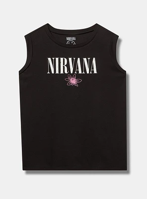 Nirvana Cotton Roll Sleeve Embroidered Tank