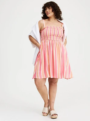 Smocked Tube Mini Dress