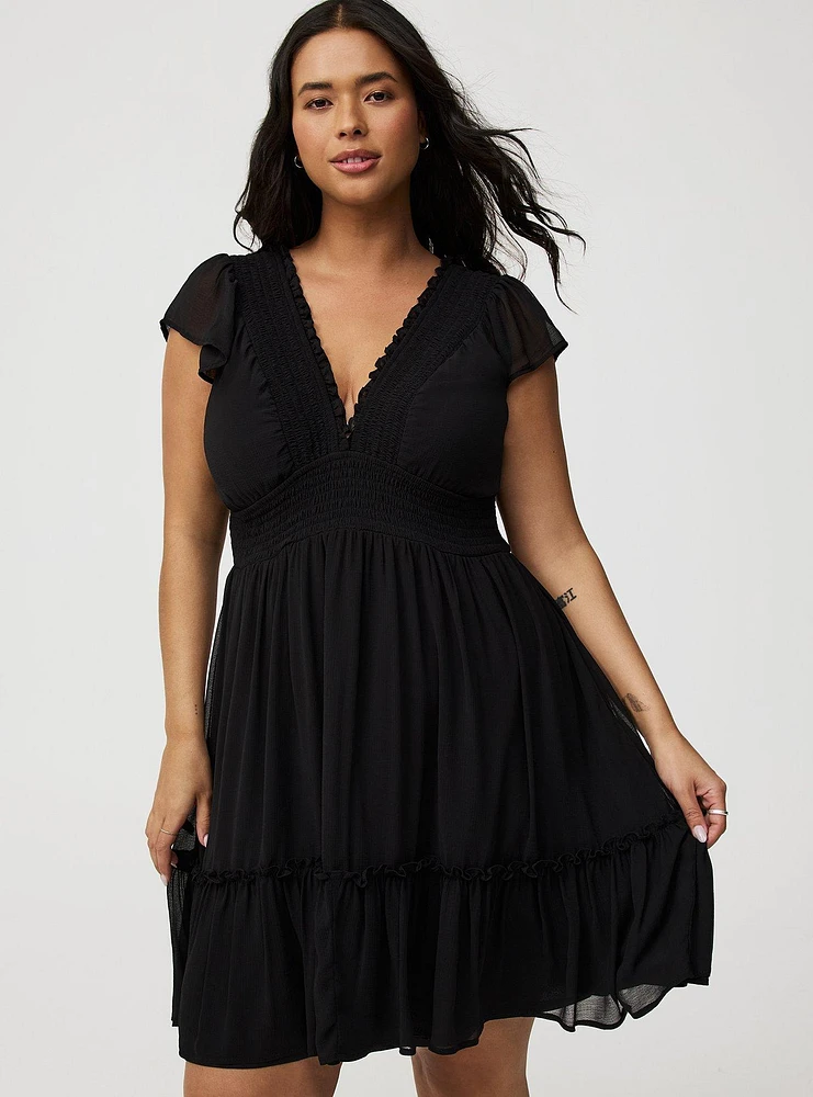 Mini Ruffle Chiffon Dress