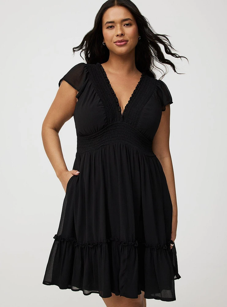 Mini Ruffle Chiffon Dress