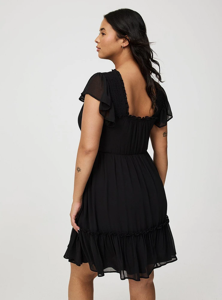 Mini Ruffle Chiffon Dress