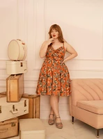 Retro Chic Tie-Front Skater Dress