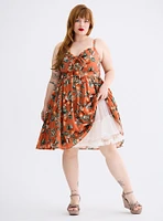 Retro Chic Tie-Front Skater Dress