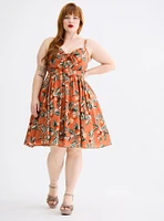 Retro Chic Tie-Front Skater Dress