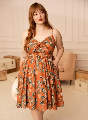 Retro Chic Tie-Front Skater Dress