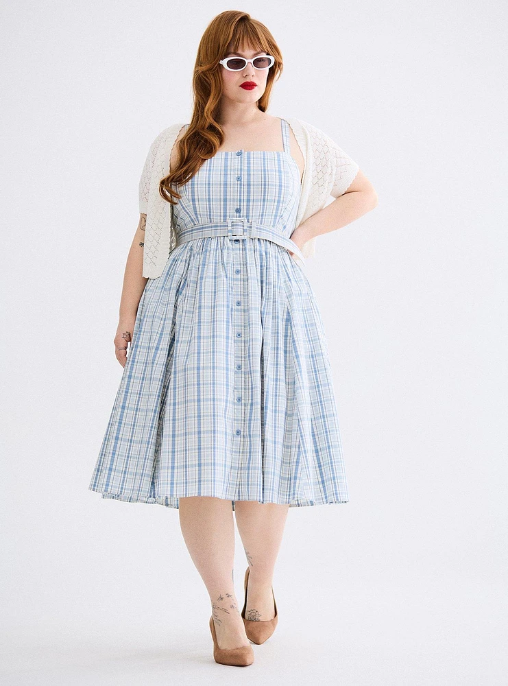 Retro Chic Button-Front Dress