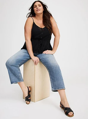 Cinched Waist Peplum Tank