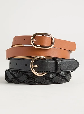 Braided Denim Belts 2 Pack