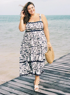 Belle Isle Maxi Babydoll Poplin Dress