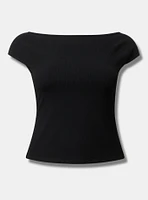 Super Soft Ribbed Boat Neck Tee
