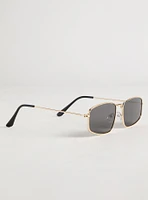Rectangular Smoke Lens Sunglasses