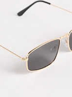 Rectangular Smoke Lens Sunglasses