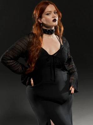 Nightfall Tie-Front Mesh Top