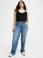 Ribbed Lace Trim Cami