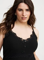 Ribbed Lace Trim Cami