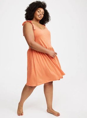 Cotton Slub Tie Strap Lounge Dress