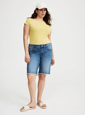 Baggy Mid-Rise Bermuda Short