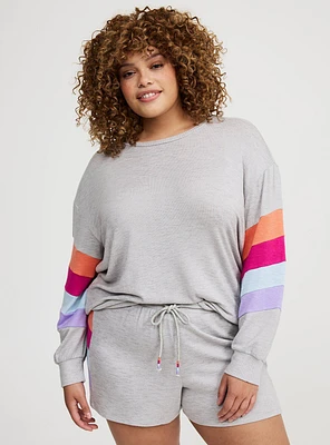 Striped Sleeves Lounge Pullover