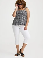 Poplin Peplum Tie Strap Top