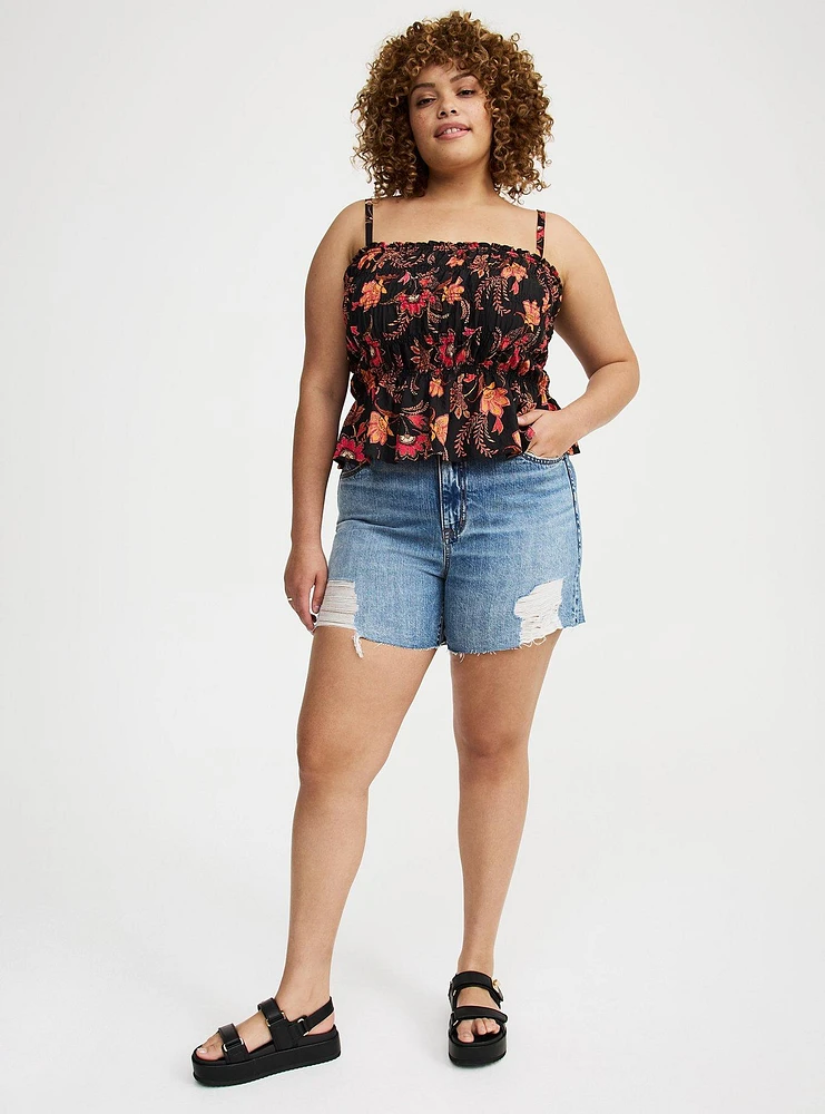 Smocked Peplum Tank Top