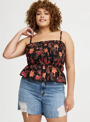 Smocked Peplum Tank Top