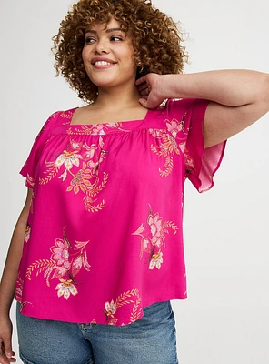Challis Flutter Sleeve Top
