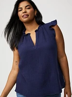 Ruffle V-Neck Top