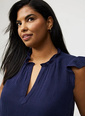 Ruffle V-Neck Top