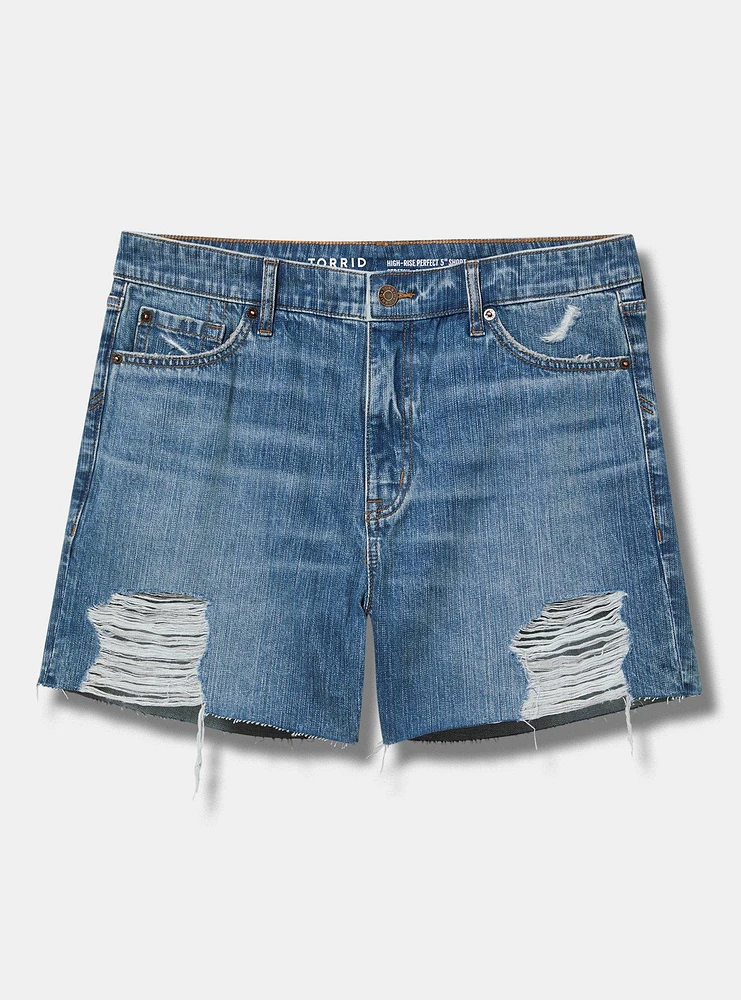 5'' Perfect High-Rise Distressed Short