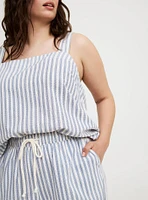Wide-Leg High-Rise Cotton Pant