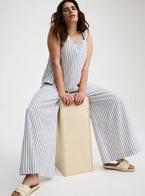 Wide-Leg High-Rise Cotton Pant