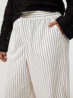 High-Rise Cropped Beach Linen Pant
