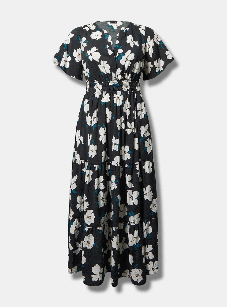 Y-Neck Tiered Maxi Dress