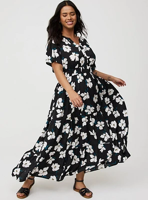 Y-Neck Tiered Maxi Dress