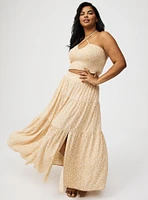 Smocked Crop Top And Maxi Skirt Set