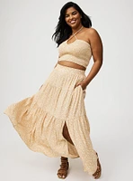 Smocked Crop Top And Maxi Skirt Set