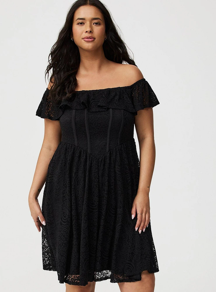 Mini Lace Off-Shoulder Dress