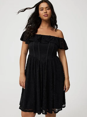 Mini Lace Off-Shoulder Dress
