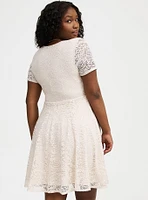 Mini Lace Ruched Dress