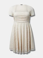 Mini Lace Ruched Dress