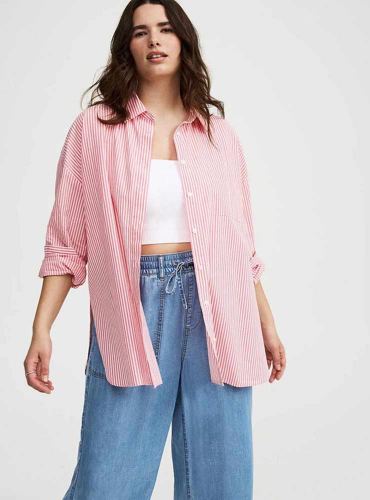 Soft Cotton Drop-Shoulder Shirt