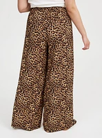 Wide-Leg High-Rise Crinkle Rayon Pant