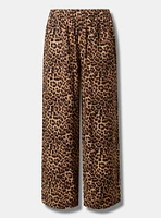 Wide-Leg High-Rise Crinkle Rayon Pant