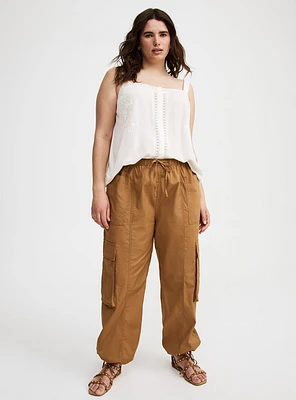 High-Rise Poplin Parachute Pant