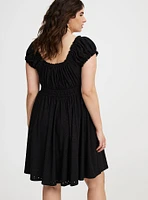 Mini Knit Eyelet Dress