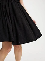 Mini Knit Eyelet Dress