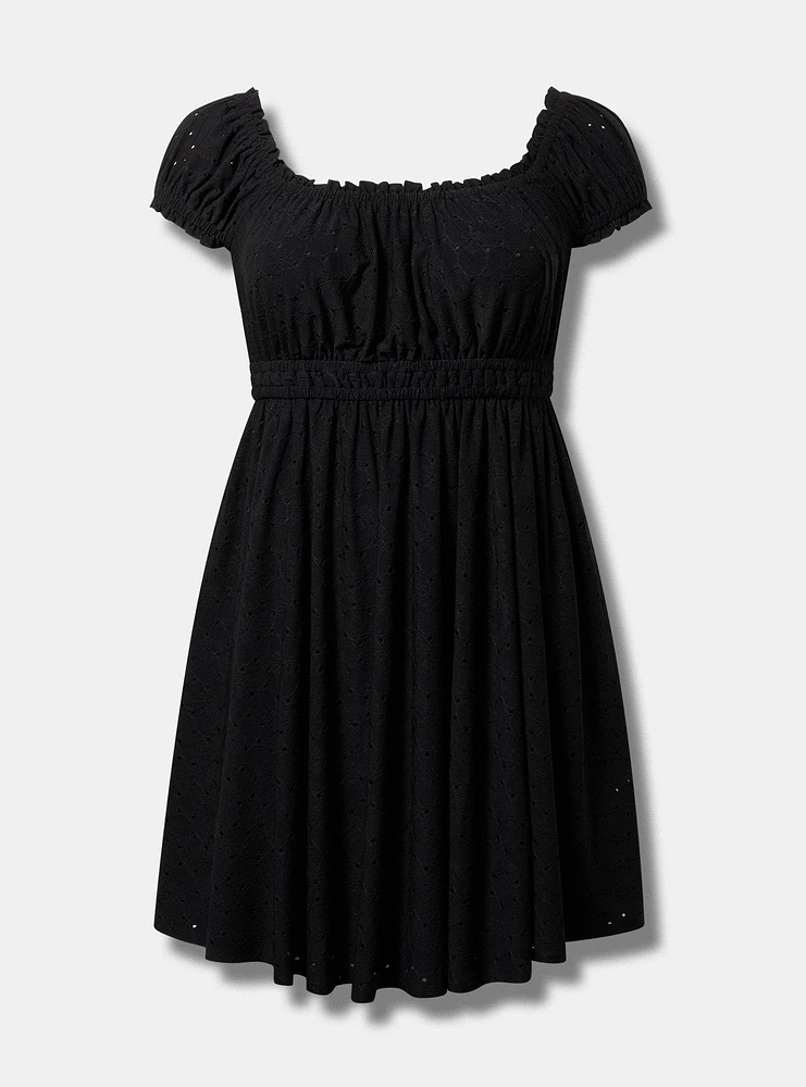Mini Knit Eyelet Dress