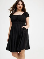 Mini Knit Eyelet Dress