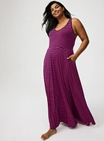 Jersey Knit V-Neck Maxi Dress