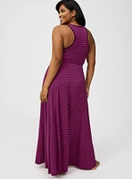 Jersey Knit V-Neck Maxi Dress